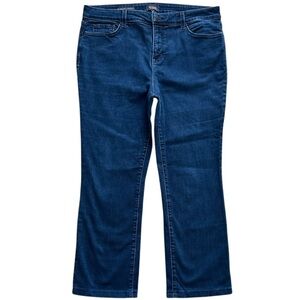 NYDJ Marilyn Straight Jeans Size 16 Dark Wash Lift Tuck Stretch Denim USA Made
